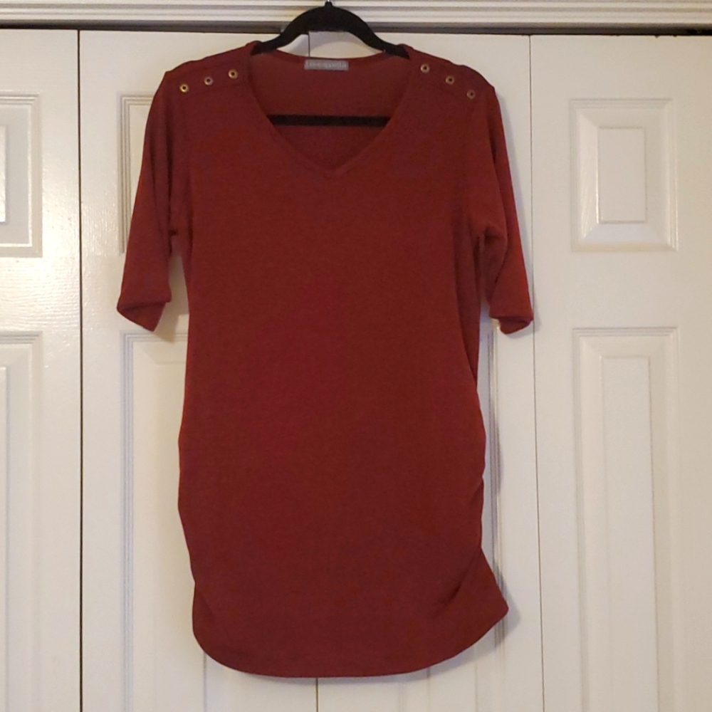 Loveappella Maroon Maternity Top